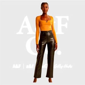 A&F-Vegan Leather Ankle Straight Pant-Size:2S-NWOT